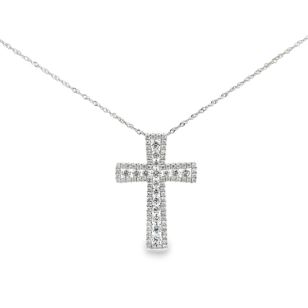 Lady's White 18 Karat Diamond Pendant Length 18 With 94 = 1.07Tw Round