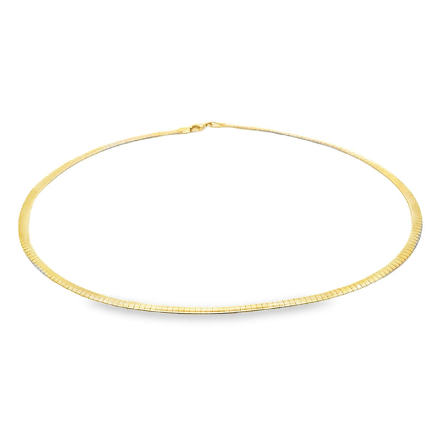 Vintage 14Kt Yellow And White Gold Two Tone Reversible 4Mm 18 Inch Lon