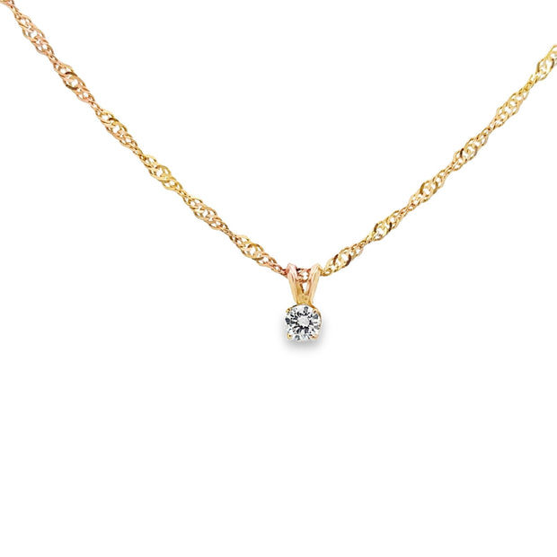 Vintage 14Kt Yellow Gold 18 Inch Long Twisted Curb Chain With A Pendan