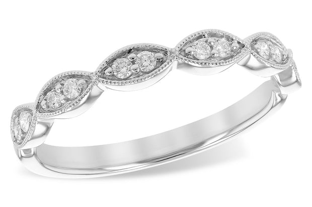 14kt White Gold Diamond Fashion Ring With 12 Round Diamonds .14tdw G S