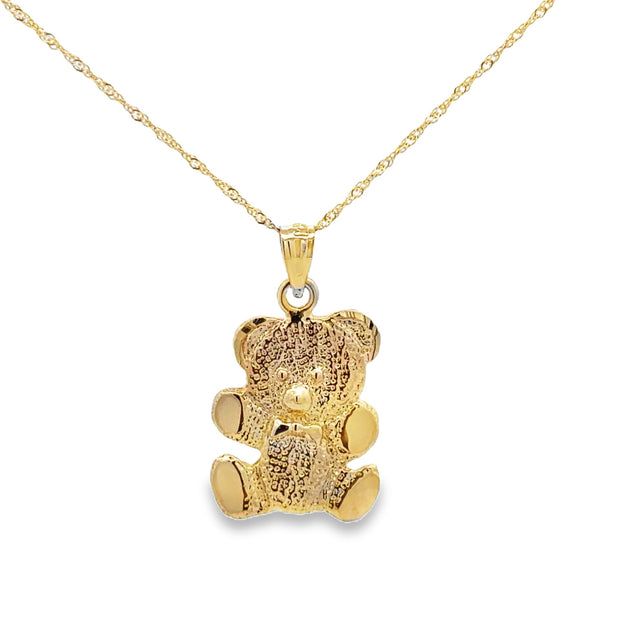 Vintage 14Kt Yellow Gold Teddy Bear Necklace 18 Inch Long Singapore Ch