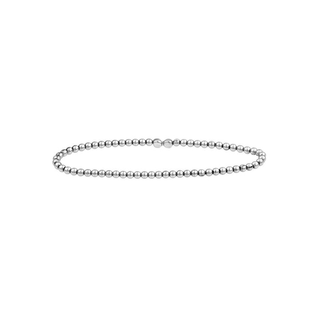 Sterling Silver 3mm Polished Bead Stretch Bracelet