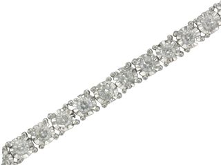 14Kt White Gold Bracelet With Round Prong Set With 55 Diamonds Weighing 4.22Ct Tdw Si1-Si2 G.