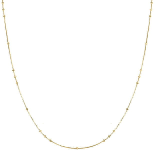Sterling Silver Yellow Gold Plated Mini Bead Station Necklace