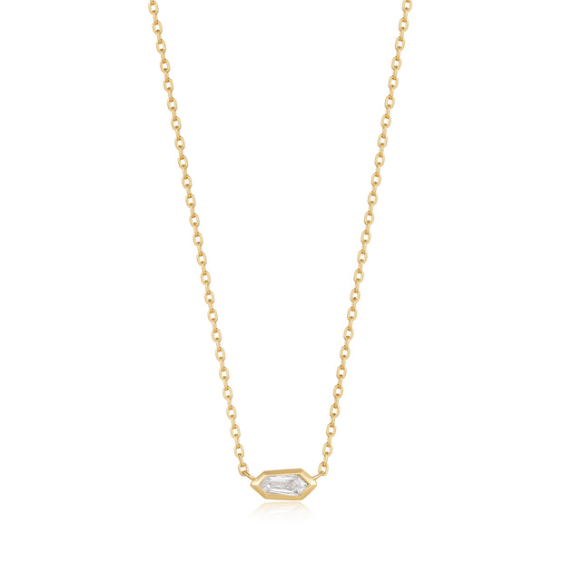 Sterling Silver Yellow Gold Plated Sparkle Chain Necklace