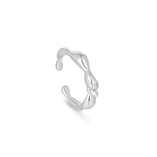 Sterling Silver Twisted Wave Adjustable Ring
