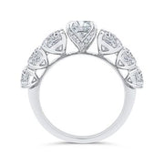14K White Gold Round Cut Diamond Engagement Ring Mounting With 35 Diam