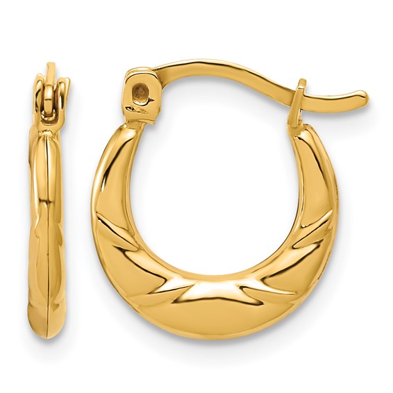 1/20 14kt Gold Filled Graduated Scalloped  Hoop Earrings
