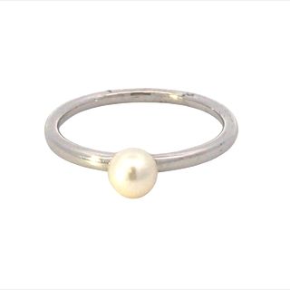 Sterling Silver Birthstone Ring With 1 4mm Pearl