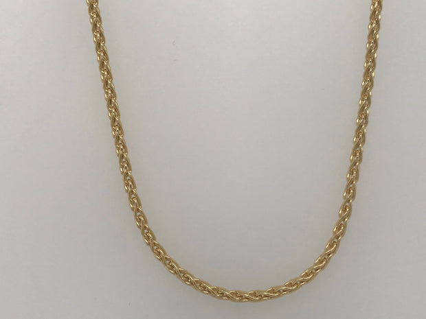 120th 14Kt Gold Filled 2mm Wheat Chain 22"