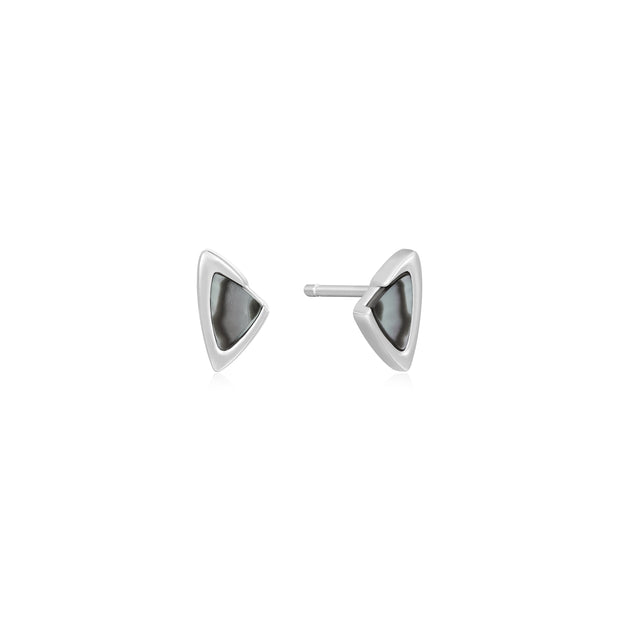 Sterling Silver Arrow Abalone Stud Earrings