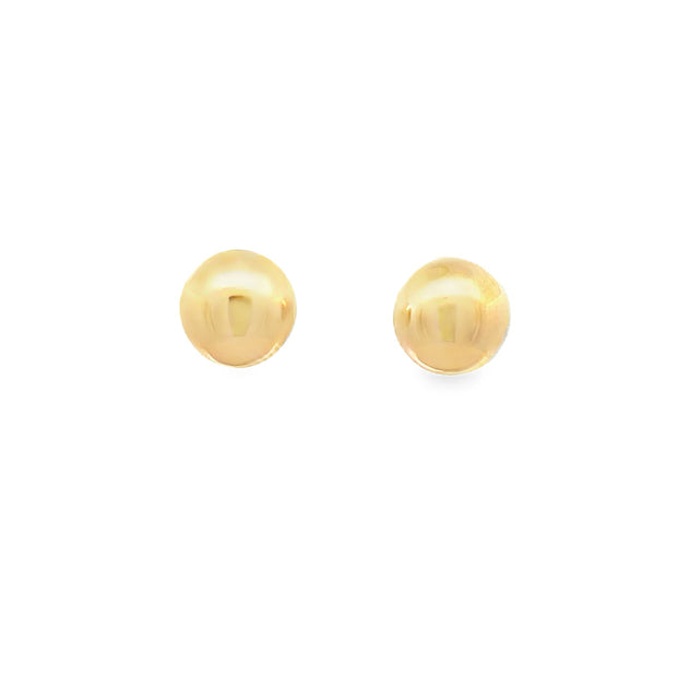 Vintage 14Kt Yellow Gold 9.6Mm Button Studs Weighing 0.9 Grams With A