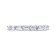 14K White Gold Baguette Diamond Wedding Band With 9 Diamonds .56 Tdw.