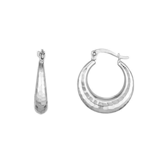 Sterling Silver Graduated Hoop Earring