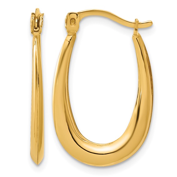 1/20 14kt Gold Filled  Oval Hoop Earrings