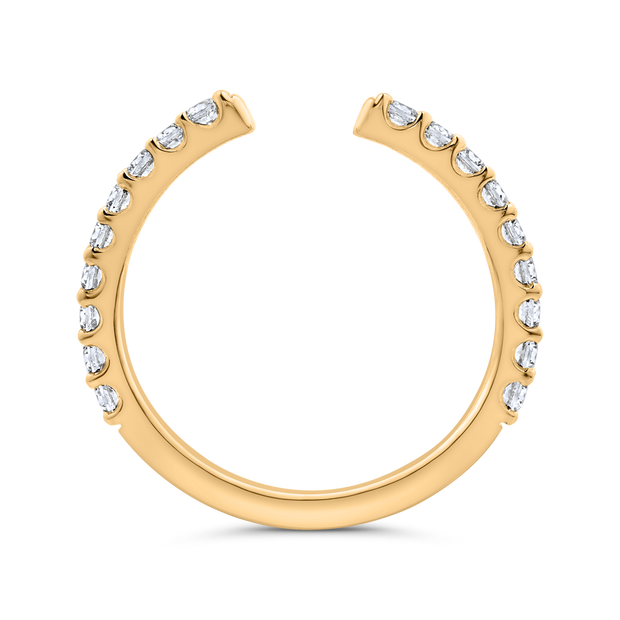 14kt Yellow Gold Mounting To Fit Any Stone With 19 Round Diamonds .36t