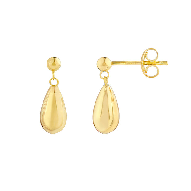14kt Yellow Gold Teardrop Dangle Earrings