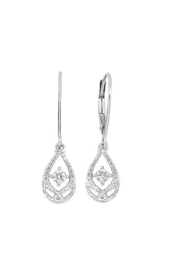14kt White Gold Diamond Dangle Earrings With 44 Round Diamonds .25tdw HI I2