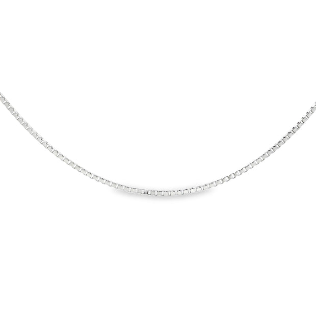 Vintage 14Kt White Gold 1.15Mm Wide Box Chain Twewnty Inches In Length