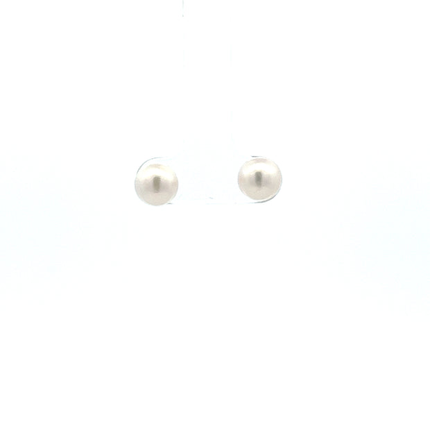 14kt White Gold 7-7.5mm Akoya Pearl Stud Earrings