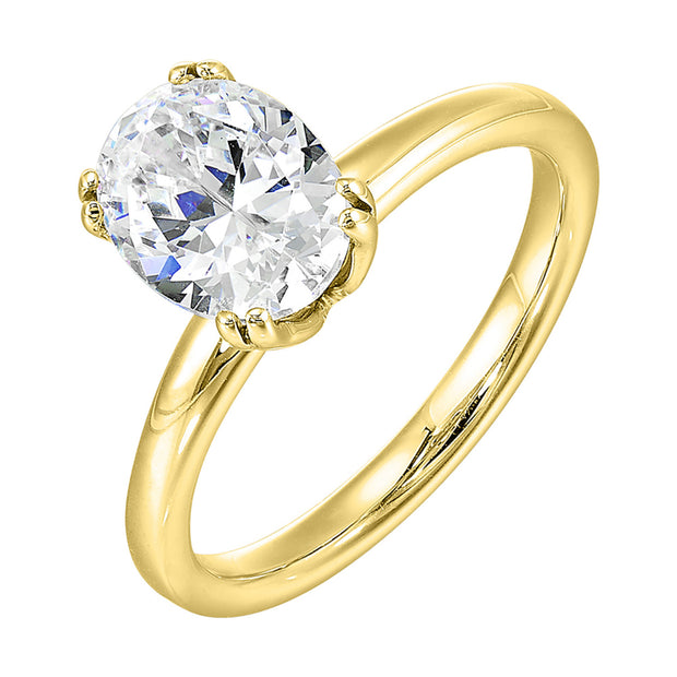 14kt Yellow Gold Mounting With 2ct Oval CZ Center