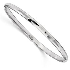 10K White Gold Polished Bangle Bracelet