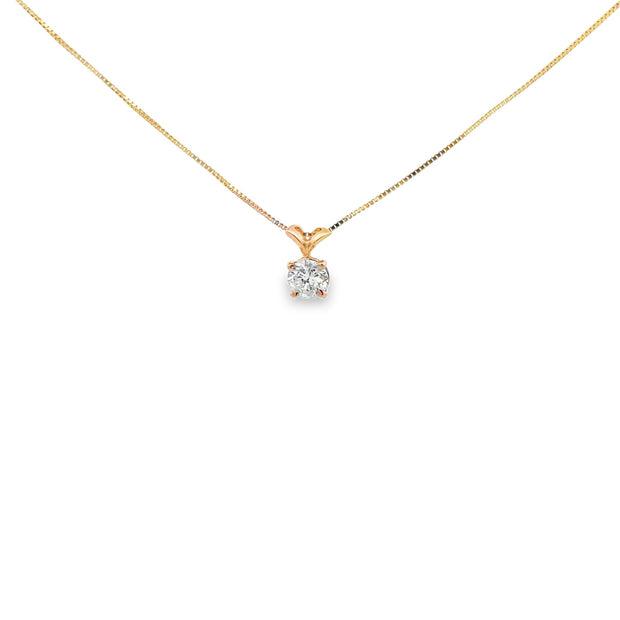 Vintage 14Kt Yellow Gold Necklace 18" With A Rabbit Ear Bail Pendant S