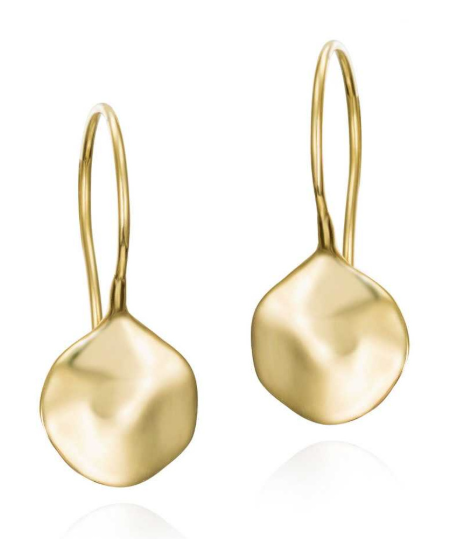 JORGE REVILLA STERLING SILVER AQUA EARRINGS WITH 18KT YELLOW GOLD VERM