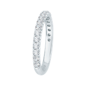 14K White Gold Wedding Band With 23 Prong Set Round Diamonds .74Ct Tdw Si1 GH, Size 6.5 goes with ring 100-999