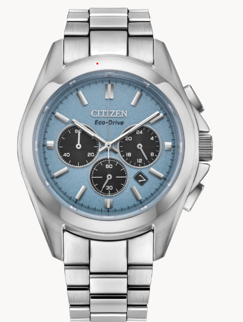 CITIZEN WHITE TONED BLUE DIAL SPORT LUXURY ECO DRIVE WATCH