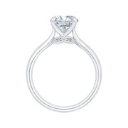 14K White Gold Diamond Engagement Ring Mounting With 4 Diamonds .02 Td