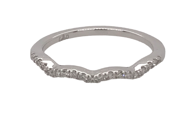 18kt White Gold Band With 20 Round Diamonds .15tdw GH SI1 Goes With 100-1460