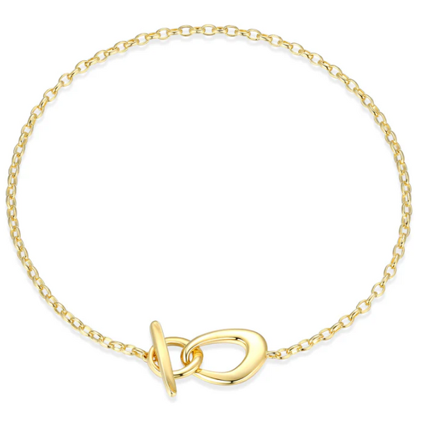 Celeste Organic Toggle Bracelet in 14K Yellow Gold-Plated Sterling Sil