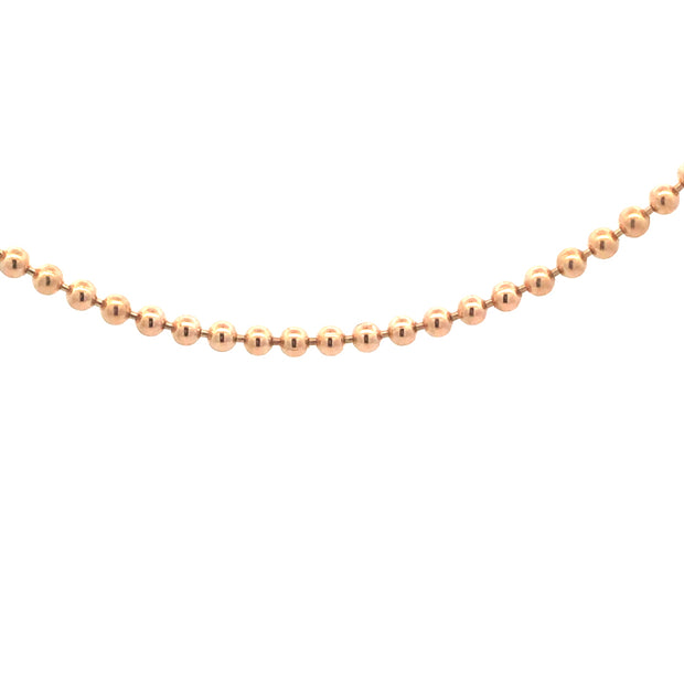Vintage 18Kt Yellow Gold Bead Chain 20 Inches Long And Weighing 16.5 G
