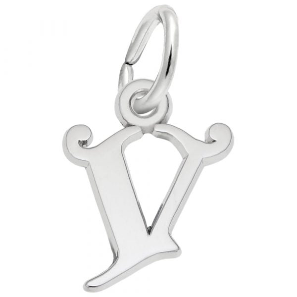 Sterling Silver Initial -V