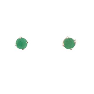 Sterling Silver Birthstone Emerald Earrings .49tw