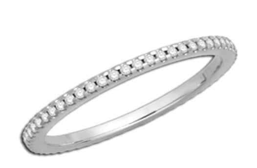 14Kt White Gold Eternity Band with 45 Round Prong Set Diamonds .32ct TDW SI1 GH