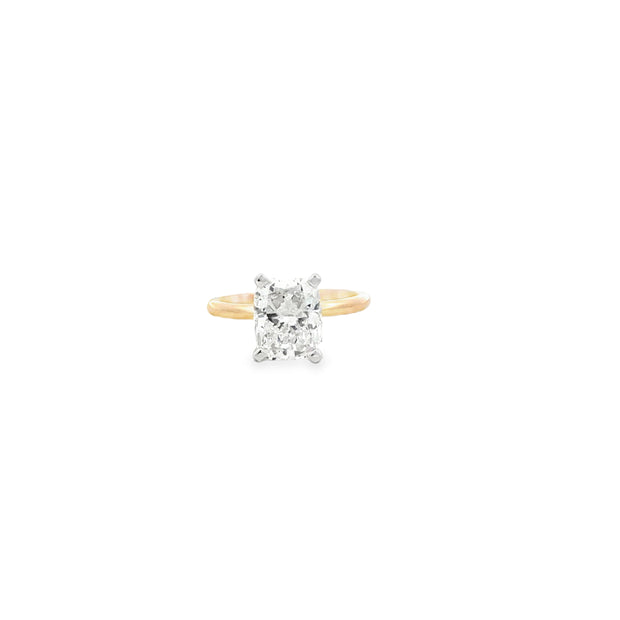 14kt Yellow Gold Solitaire With Raidiant Cut Lab Grown Diamond 3.07ct