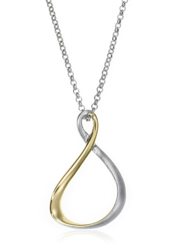 JORGE REVILLA STERLING SILVER VENICE TWO TONED PENDANT WITH 18 INCH CH