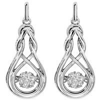 Sterling Silver Rhythm of Love Earring With 14 round Diamonds .15tdw HI I1