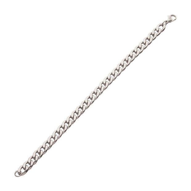 7.4mm Titanium Curb Chain Bracelet 6.5 Inch