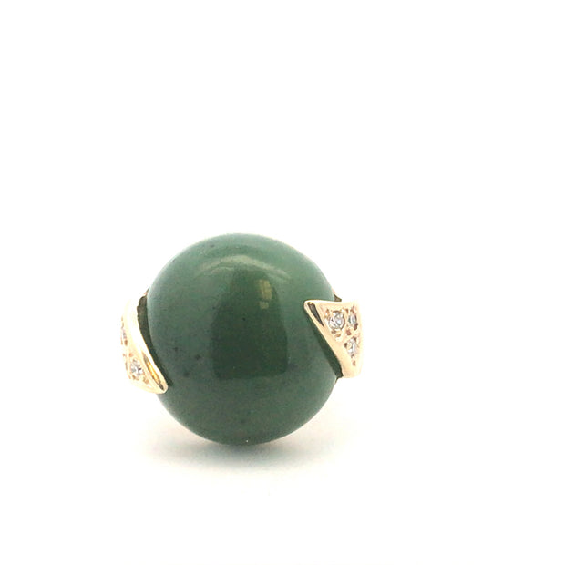 Vintage 14Kt Yellow Gold Ring Prong Set With Six Round Single Cut Diam