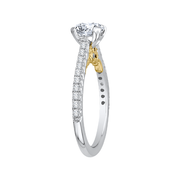 14K Two-Tone Gold Round Cut Diamond Engagement Ring Mounting With 23 D