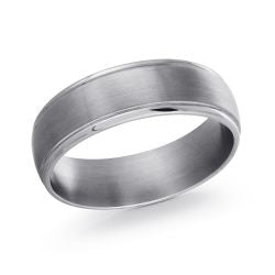 GreyTantalum Band With Satin Center Finish 6mm Size 9.5