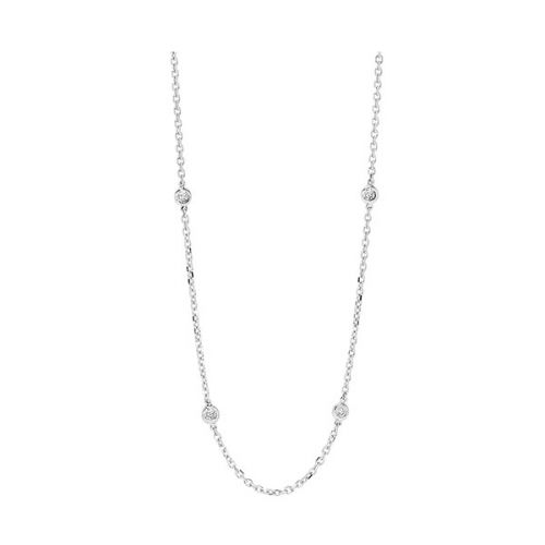 14kt White Gold 10 Round Diamonds By the Yard Necklace 1.50tdw H/I SI2