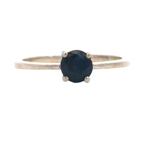 Sterling Silver Birthstone Ring With 1 Round Genuine Sapphire .69ct