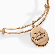 Yellow Tone "Have A Tree-Mendous Christmas" Sterling Silver Bangle