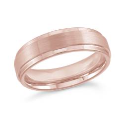 Tungsten Ring With Rose Gold Plating 6mm WIth Brushed Center Size 10