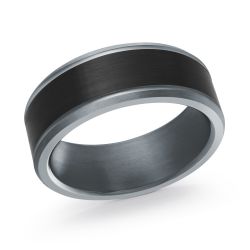 Grey Tantalum Band With Carbon Fiber Satin Center Finish 8mm Size 10
