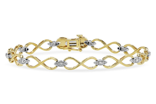 14kt Yellow Gold Diamond Fashion Bracelet With 30 Round Diamonds .25tdw G SI3